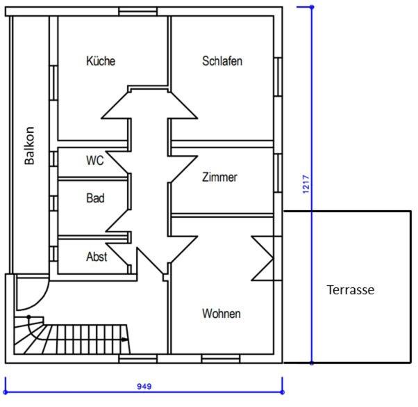 Ferienhof Milz - Apartment mit 2 Schlafzimmern mit Balkon und Terrasse - 3
