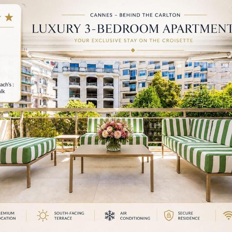 Renovated luxury 3-bedroom apt Cannes Croisette - Appartement 3 Chambres - 1