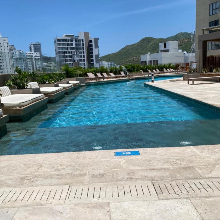Apartamento Resort Con Terraza y Vista A La Piscina Santa Marta, Rodadero Sur - Apartamento - 32