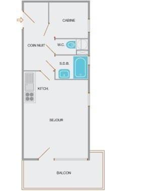 Studio cabine/Coin nuit - 5 couchages - LE CHINAILLON - Appartement - 14