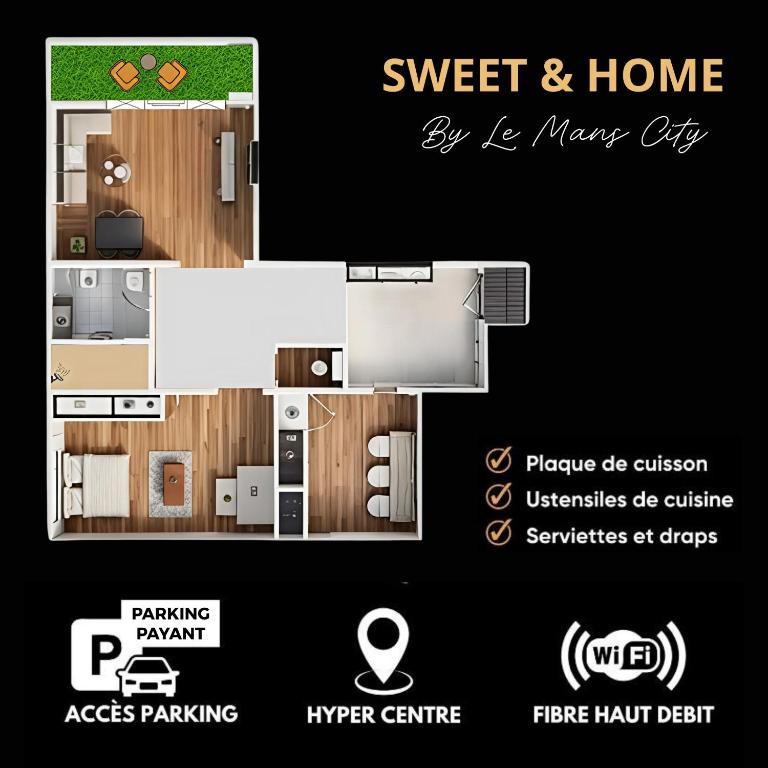 Sweet & Home - Centre-ville & Proche Circuit des 24H - Climatisé - Parking - by Le Mans City - Apartment mit Balkon - 3
