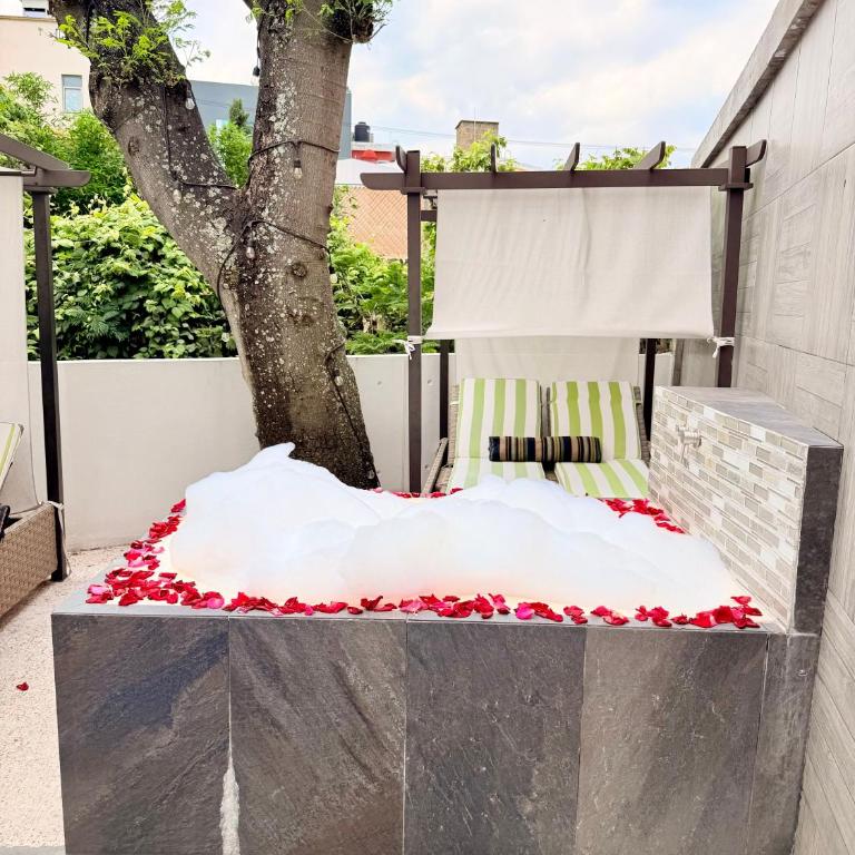 Loft Estilo y Diseño, Alberca con Calefacción! Cuernavaca somos los únicos en ofrecerte 2 jacuzzis climatizados y sistema de hidromasaje tipo Spa! Amplia y lujosa cama para alberca! Terraza privada con asador de carbon! 3 smart TV, Wi-Fi Gratis! - Apartamento de 2 dormitorios con vistas a la piscina - 8