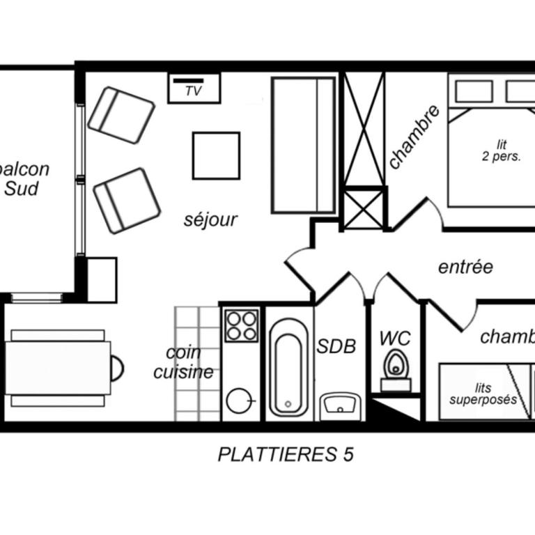 Appartement 2* Méribel, Sud, Skis aux pieds, 4 Pers. - Appartement 1 Chambre - 23