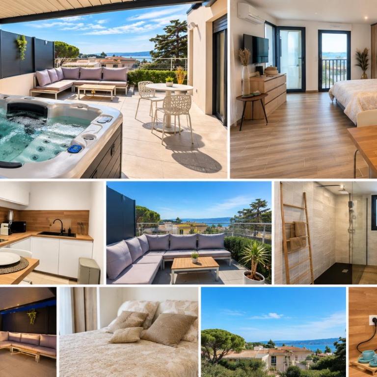 l'hippy chic jacuzzi superbe vue étang de Thau - Apartment mit Poolblick - 36