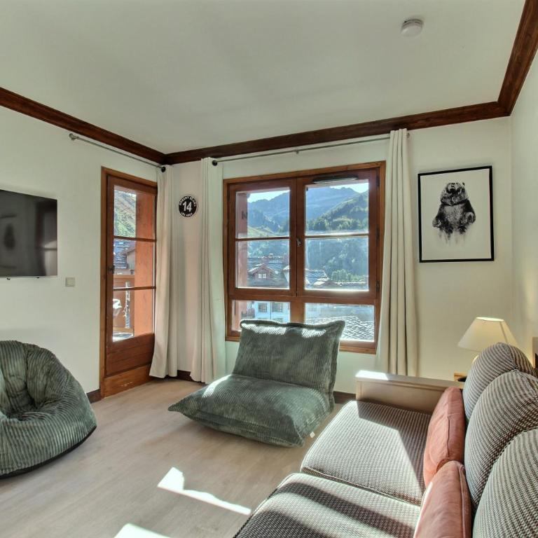 Arc 1950, Appartement 2 chambres, 07 pers, Vue Montagne, Sauna, Hammam, Jacuzzi, salle de fitness, Piscine extérieure chauffée - Apartment mit 2 Schlafzimmern und Bergblick - 4