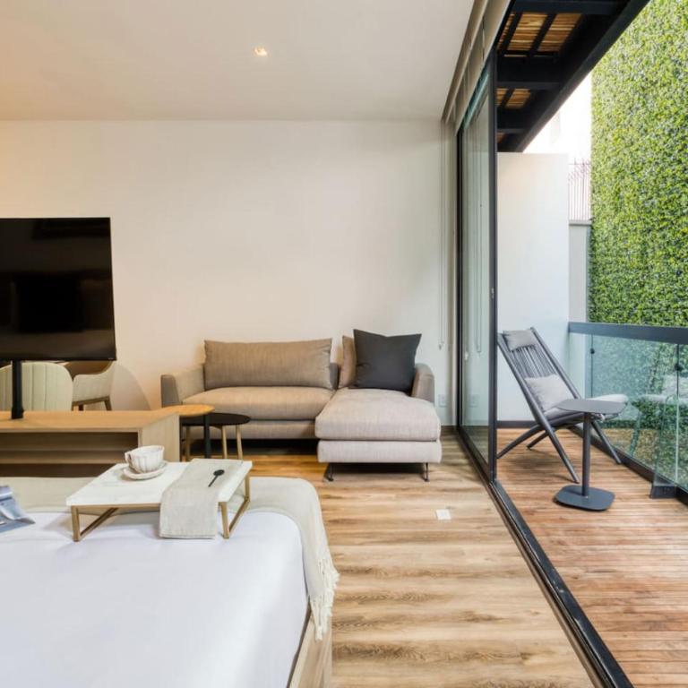 Terraza Privada Rooftop, Jacuzzi and Gym - Chambre Double Supérieure avec Deux Lits Doubles - 1