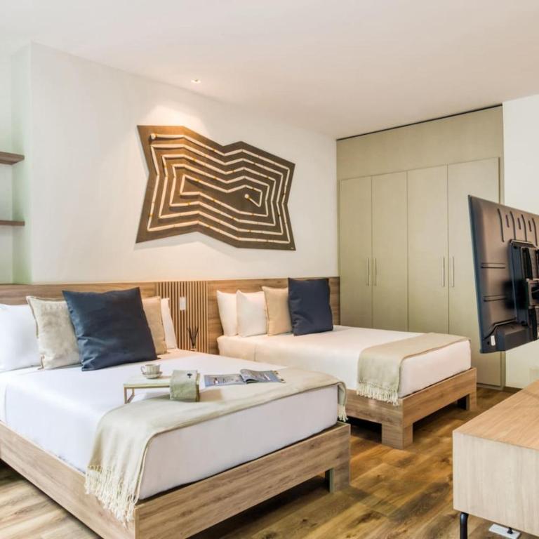 Terraza Privada Rooftop, Jacuzzi and Gym - Chambre Double Supérieure avec Deux Lits Doubles - 27