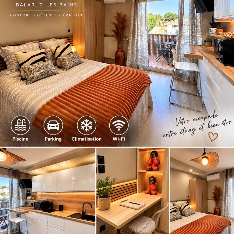 Studio orcadia piscine climatisation parking wifi - Appartement 1 Chambre - 1