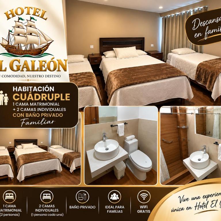 Hotel El Galeón - PARACAS - Habitación Cuádruple con baño privado - 12