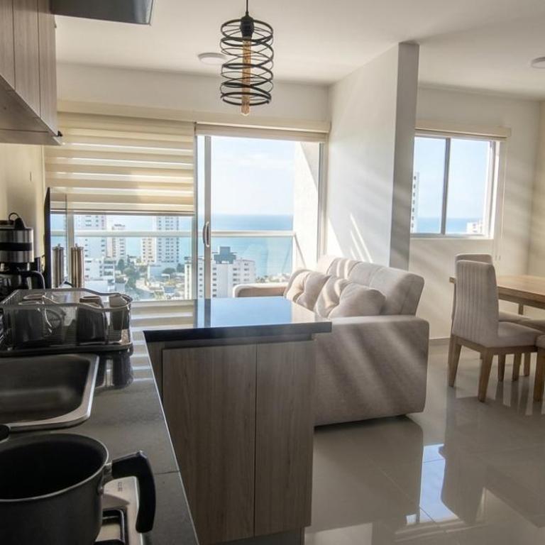 Apartamento en Torices Piso 25R - Cartagena - Playa cerca al Mar con piscina y Excelente vista - Two-Bedroom Apartment - 1