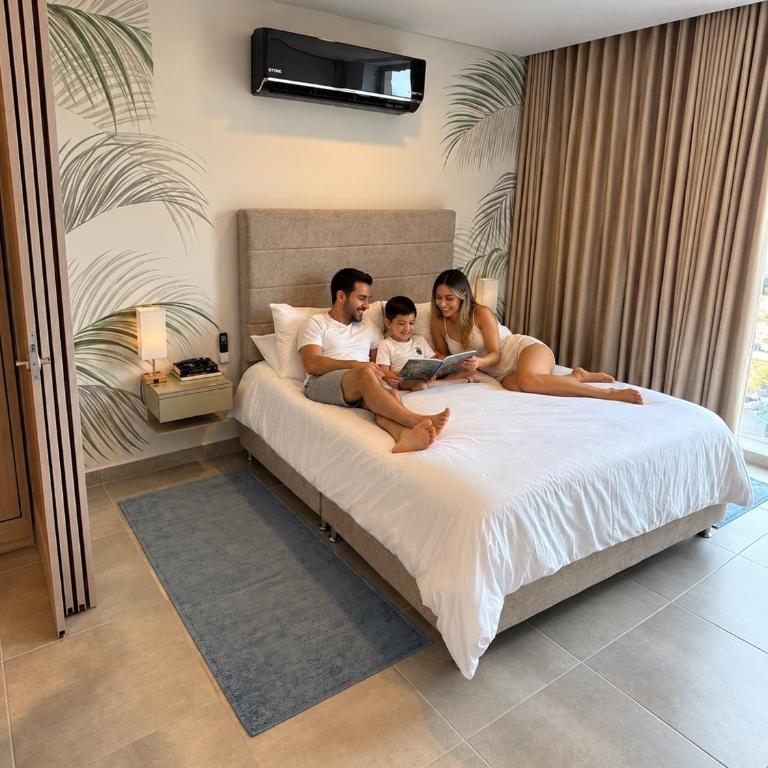 En el Rodadero, Hermoso y moderno Loft con Piscinas, vista al Mar, cerca de la Playa - Apartamento Loft de 1 dormitorio - 17