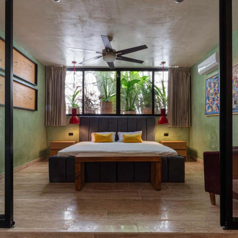 Casa Yaax. Urban oasis in Merida - Habitación Doble con vistas al parque - 1