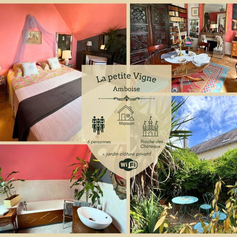 Chambre Rose - Maison La Petite Vigne Chambres d'hôtes - Chambre Double avec Salle de Bains Privative - 1