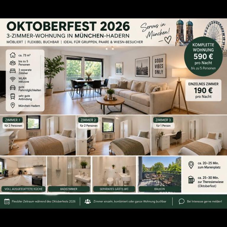 Oktoberfest 2026 - Apartment mit 1 Schlafzimmer - 8
