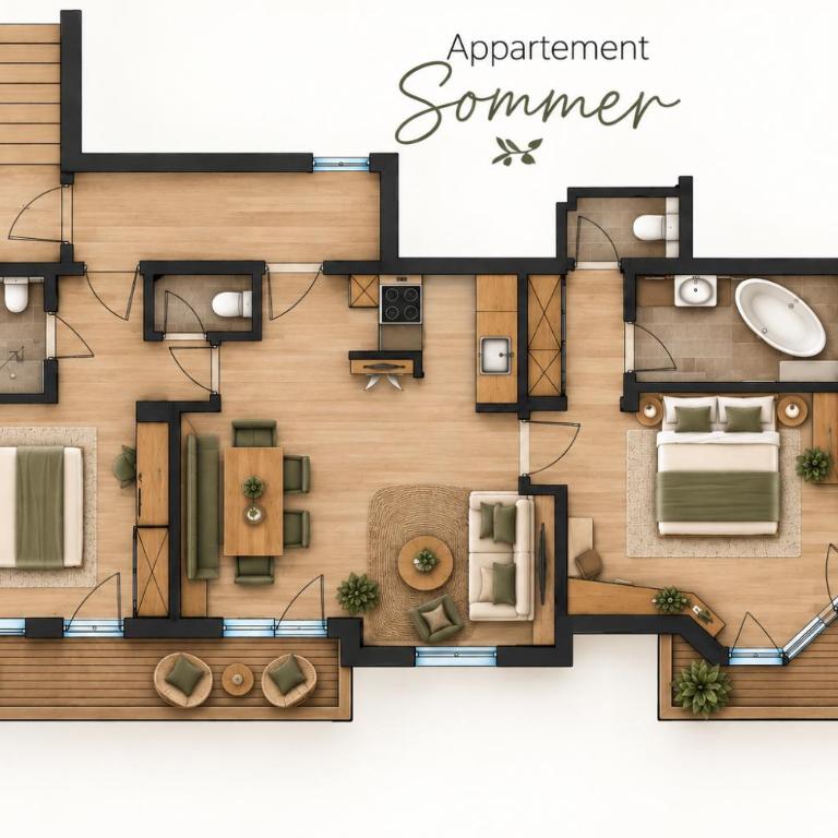 Alpenchalet Vital - Apartment mit 2 Schlafzimmern und Balkon - 11