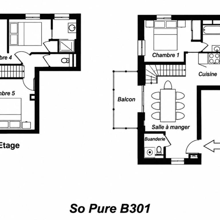 Grand duplex confortable - 12 pers. - Five-Bedroom Apartment - 20