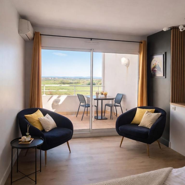 studio Natureva accès piscine 224 B Luxe By AGN - 2 personnes - Studio Apartment with Balcony - 9