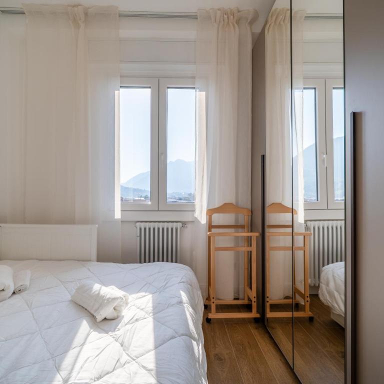 Lake Como 5' - Mountain View - 10' Station - Wifi, AC - Appartamento con 2 Camere da Letto e con Vista - 14