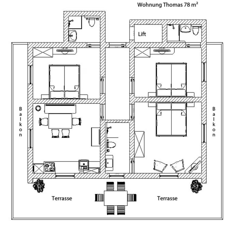 Landhaus Kumbichl - Fam. Kröll - Apartment mit 3 Schlafzimmern und Dusche - 1