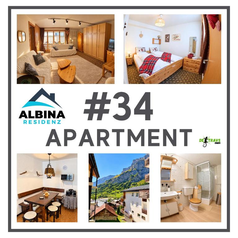 Residenz Albina Leukerbad - Apartment mit 1 Schlafzimmer und Balkon - 33