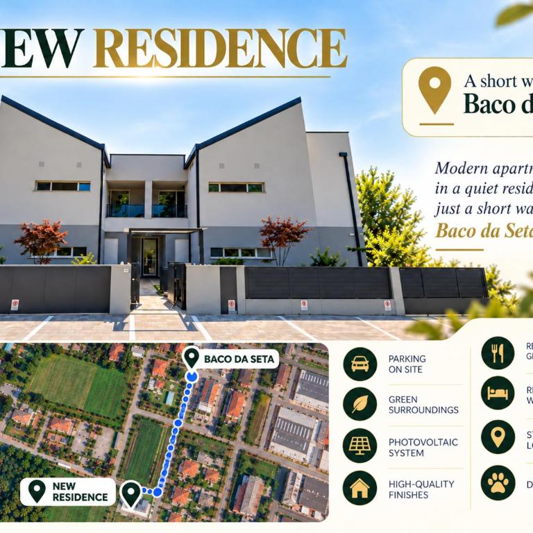 Baco Da Seta Residence con Piscina - Venezia Mestre - Appartamento Deluxe con 1 Camera da Letto e Vista Giardino - 5