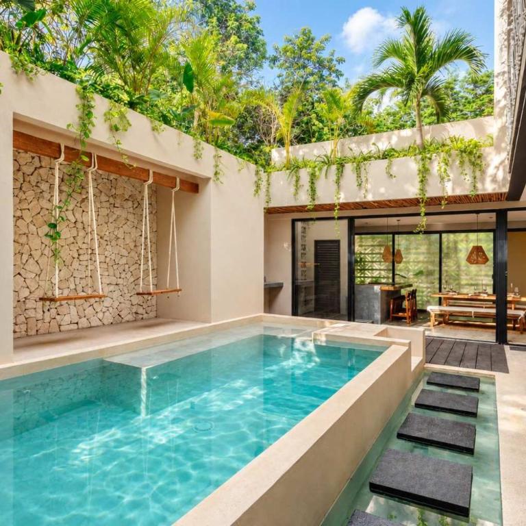 Elegant boho Tulum villa 3 pools and jacuzzi - Maison de Vacances - 14