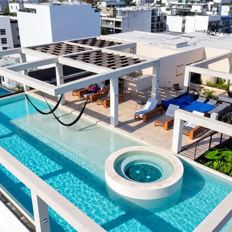 Luxury Condo for 4 Rooftop Pool Near 5th Ave playa de carmen - Apartment mit 1 Schlafzimmer - 2