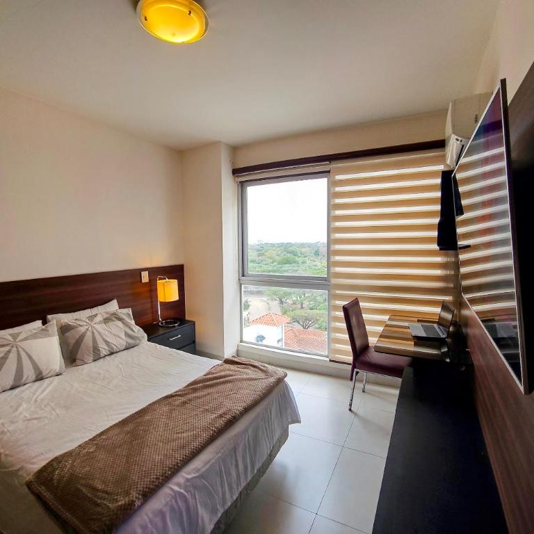 Apartamento céntrico con piscina y vista urbana - Apartamento de 1 dormitorio - 35