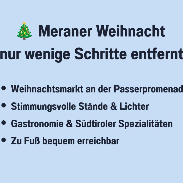 Winterstimmung in Meran - Studio Anna - Ideal für Paare - Meran Zentrum - Restaurants Cafés & Altstadt bequem zu Fuß - Privatparkplatz - Bahnhof & Skibus 4 Min - Südtirol Guest Pass inklusive - Apartamento de 1 dormitorio - 9