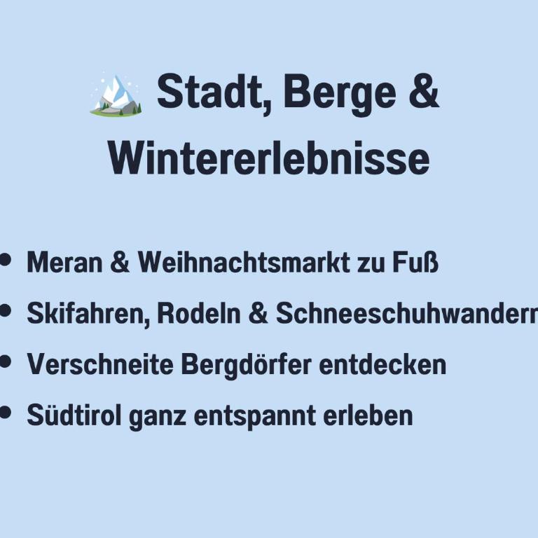 Winterstimmung in Meran - Studio Anna - Ideal für Paare - Meran Zentrum - Restaurants Cafés & Altstadt bequem zu Fuß - Privatparkplatz - Bahnhof & Skibus 4 Min - Südtirol Guest Pass inklusive - Apartamento de 1 dormitorio - 36