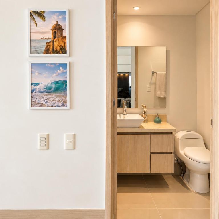 Murano Elite Bocagrande - vista al mar y piscina panoramica piso 40 - Apartamento Deluxe de 1 dormitorio con vistas al océano - 12