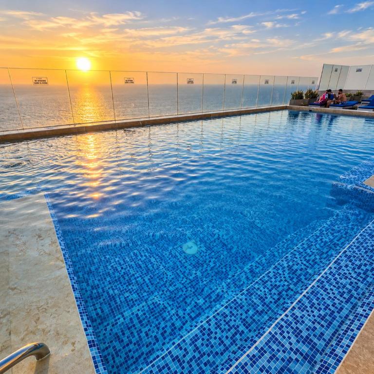 Murano Elite Bocagrande - vista al mar y piscina panoramica piso 40 - Apartamento Deluxe de 1 dormitorio con vistas al océano - 2