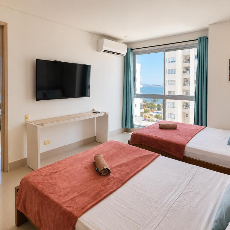 Murano Elite Bocagrande - vista al mar y piscina panoramica piso 40 - Apartamento Deluxe de 1 dormitorio con vistas al océano - 41