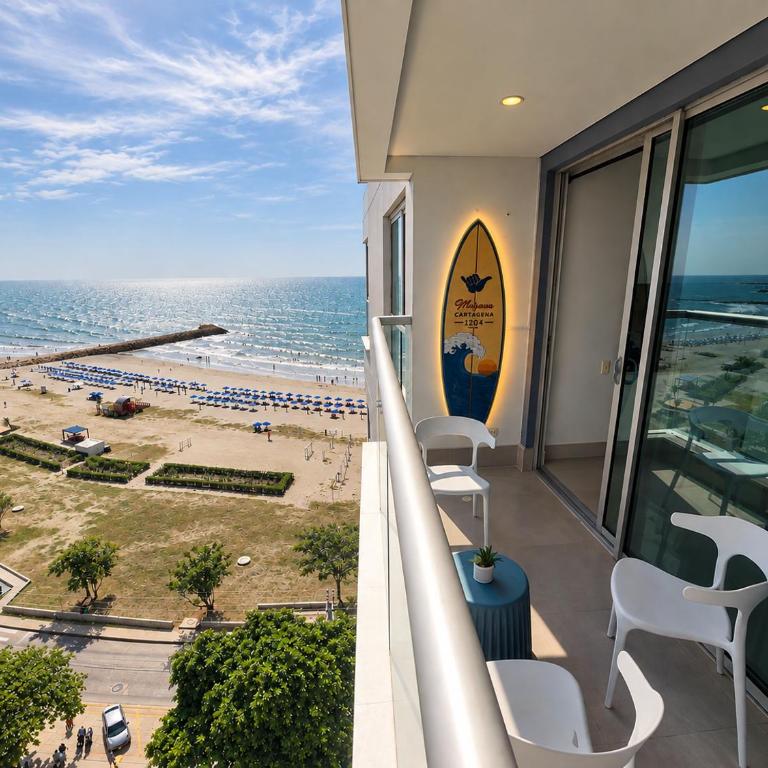 Murano Elite Bocagrande - vista al mar y piscina panoramica piso 40 - Apartamento Deluxe de 1 dormitorio con vistas al océano - 1