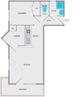 Appartement 2 pièces cabine proche pistes - 6 couchages - LE CHINAILLON - CH200-004 - Appartement - 14