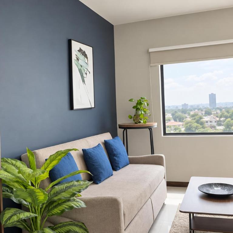 Luz, plantas y dos camas por recámara, Americana - Apartamento de 2 dormitorios - 57