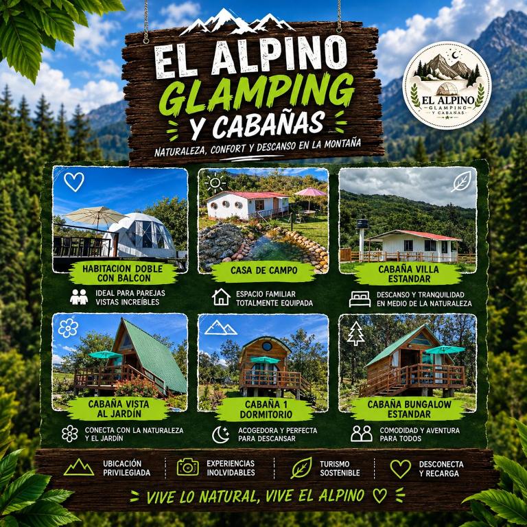 El Alpino Cabaña & Glamping - Double Room with Balcony - 1