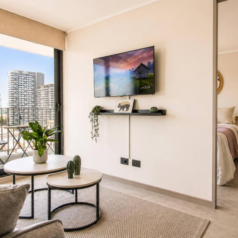 Depto. 2 Dormitorio y 2 baños, AC, parking, Ñuñoa - Apartamento - 51