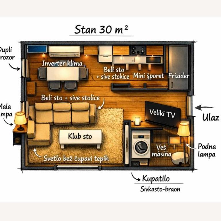 Apartman, stan u Novom Sadu zona mira apartman - Apartman sa 1 Spavaćom Sobom - 14