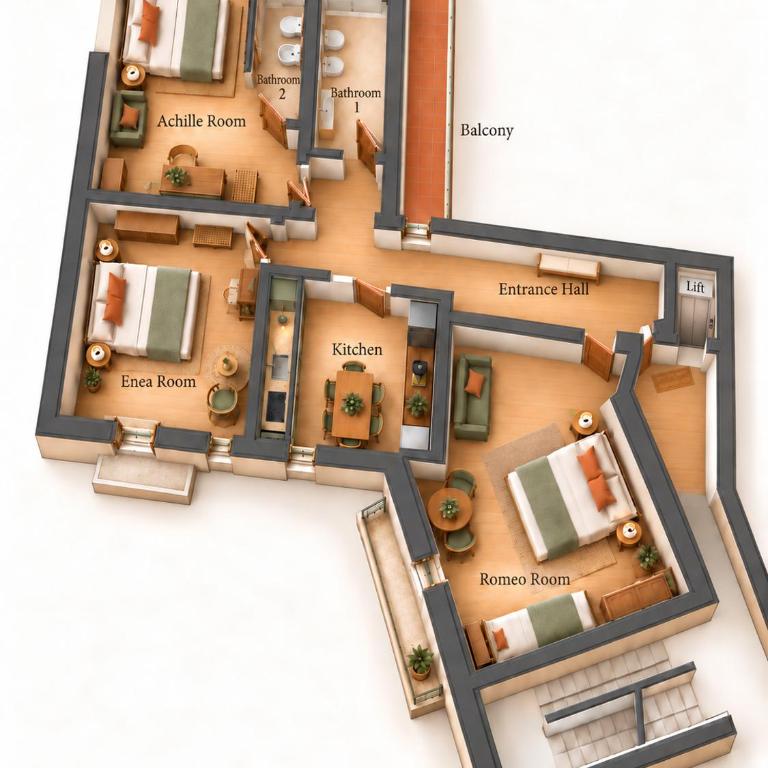 FARA Rooms - Quiet & Elegant Home in Bari - Appartamento con 3 Camere da Letto e Vista Parco - 56