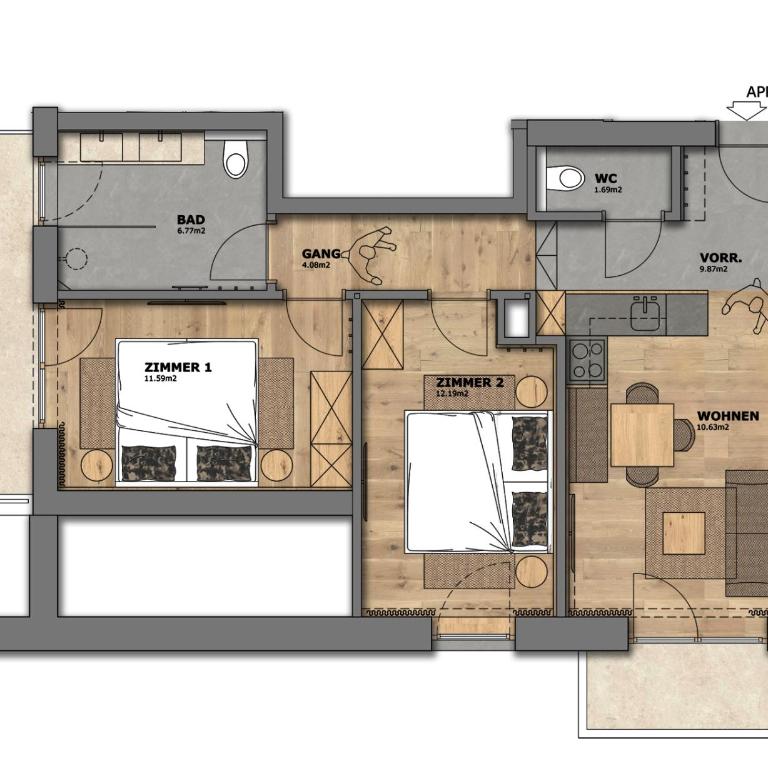 HUGOS CERVOSA ALM - Mountain Lodges - Chalet de 2 dormitorios - 4