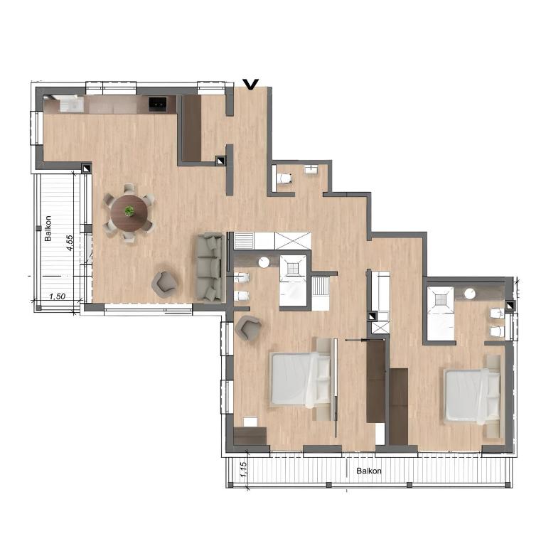 Pe De Munt Apartments - Two-Bedroom Deluxe Apartment with Garden View - 13