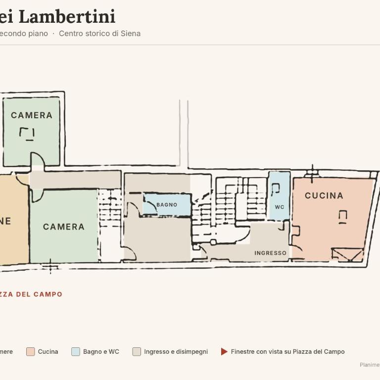 Torre Dei Lambertini - Appartamento su Piazza del Campo - Appartamento con 2 Camere da Letto e con Vista - 3