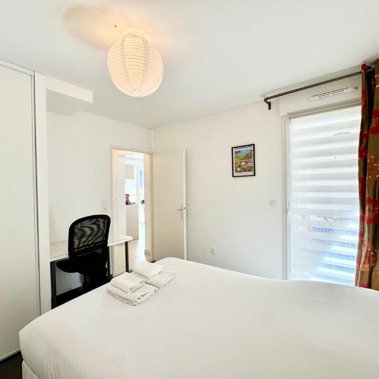 Nimba - Charmant T3 au cœur de Reims pour 4 - Two-Bedroom Apartment with Terrace - 10