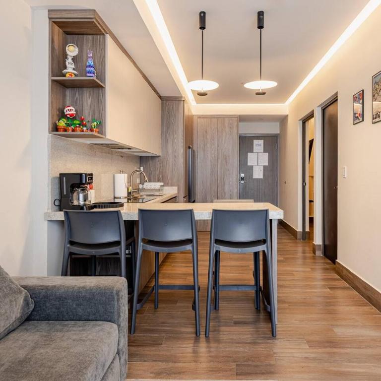 Estacionamiento/Balcón /Alberca /Gym/Self Check-in - Apartamento - 1