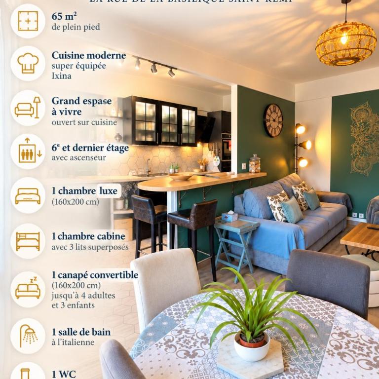 BedinReims la capsule cocon luxueux au cœur de Reims avec free Park - Two-Bedroom Apartment - 1