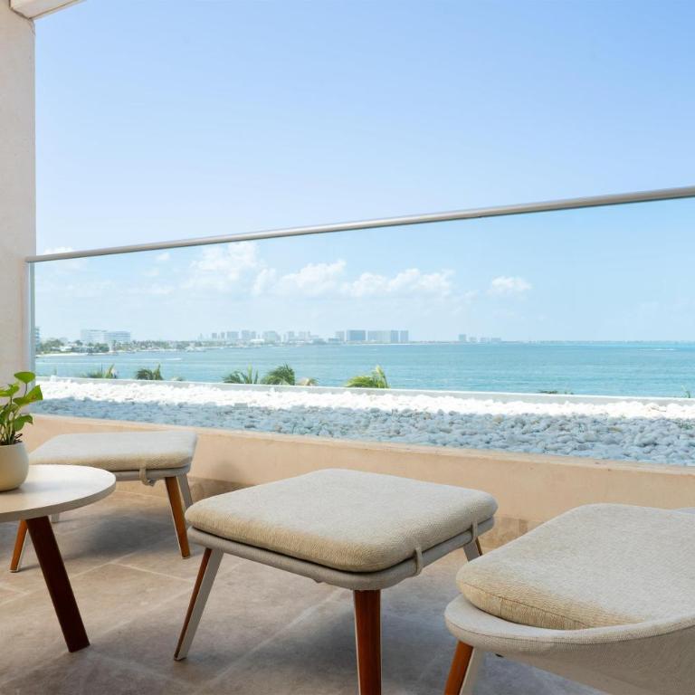 Amare Cancun Adults Only All-Inclusive Resort, Curio Hilton - Junior King Suite with One King Bed and Ocean Front View - 2
