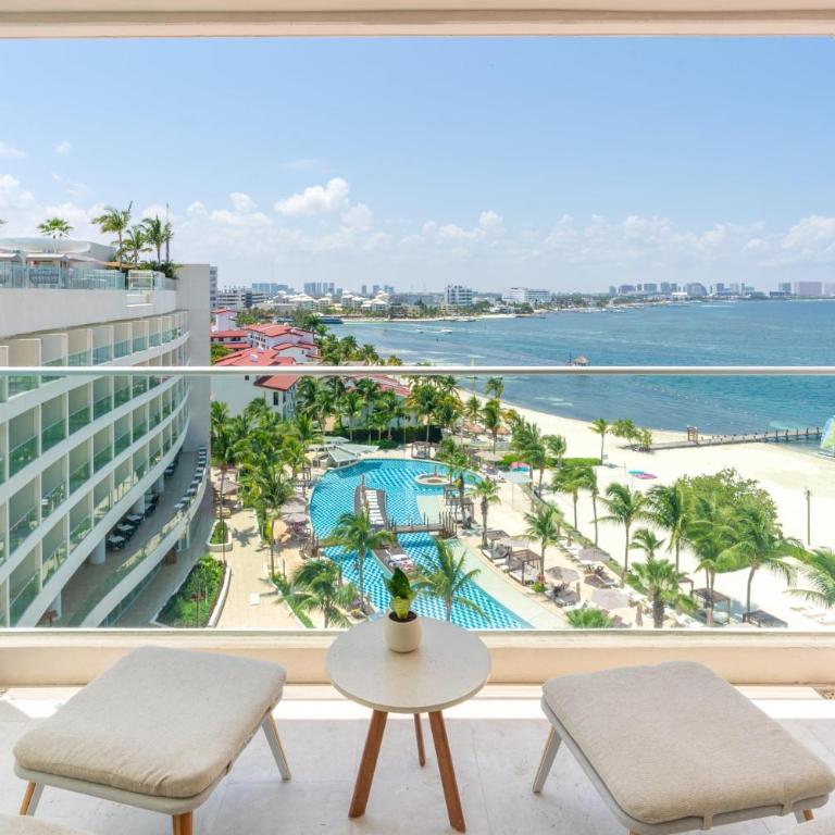 Amare Cancun Adults Only All-Inclusive Resort, Curio Hilton - Junior King Suite with One King Bed and Roll-in Shower - Mobility Access - 1