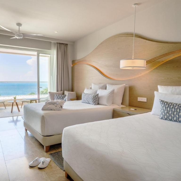 Amare Cancun Adults Only All-Inclusive Resort, Curio Hilton - Junior Suite with Two Double Beds and Ocean Front View - 2