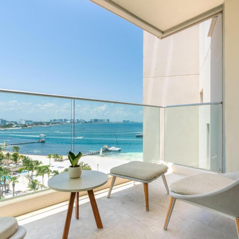Amare Cancun Adults Only All-Inclusive Resort, Curio Hilton - Junior King Suite with One King Bed and Roll-in Shower - Mobility Access - 2